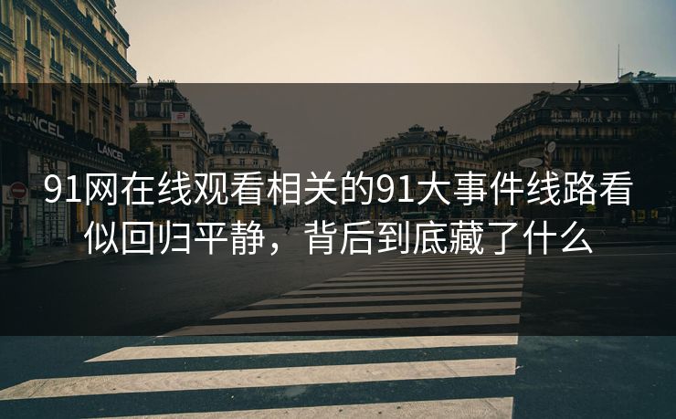 91网在线观看相关的91大事件线路看似回归平静，背后到底藏了什么