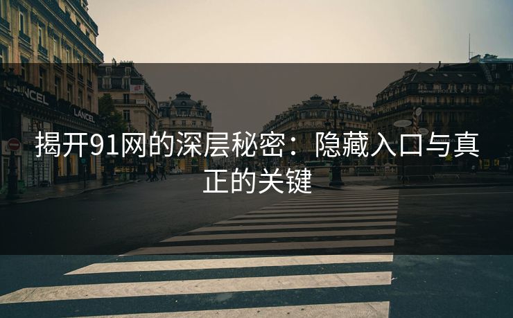 揭开91网的深层秘密：隐藏入口与真正的关键