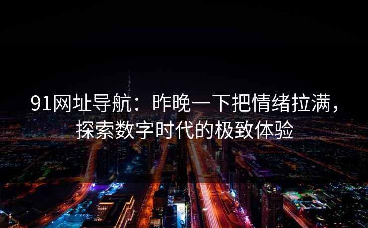 91网址导航：昨晚一下把情绪拉满，探索数字时代的极致体验