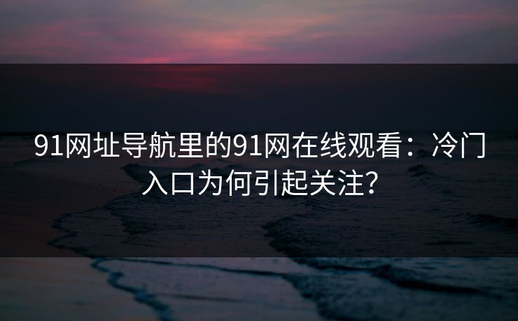 91网址导航里的91网在线观看：冷门入口为何引起关注？