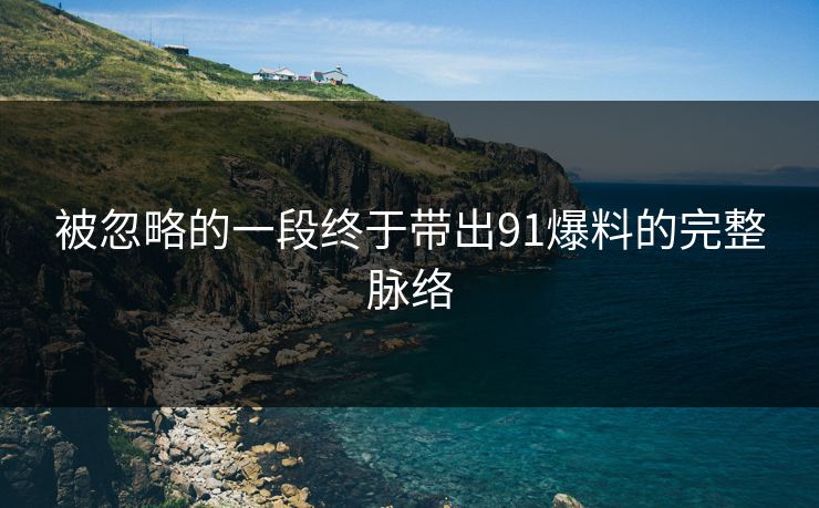 被忽略的一段终于带出91爆料的完整脉络